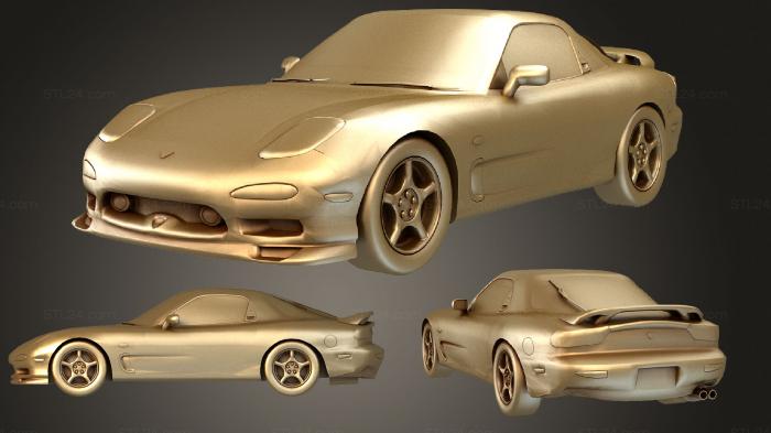 Автомобили и транспорт (Mazda RX7 FD, CARS_2409) 3D модель для ЧПУ станка